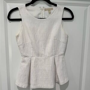 00 Petite / 00P Banana Republic White Peplum Top
